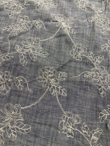 XENA 017 denim fil à fil with embroidery