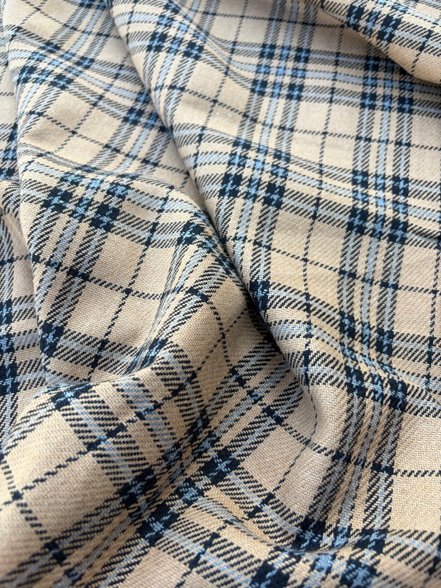 LAUREN 021 camel/black/grey checkered heavy cotton