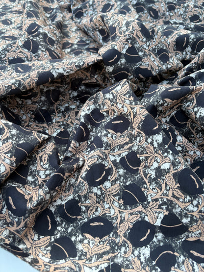LAUREN 022 black/camel print poplin stretch