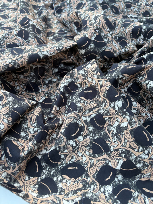 LAUREN 022 black/camel print poplin stretch