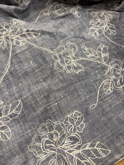 XENA 017 denim fil à fil with embroidery