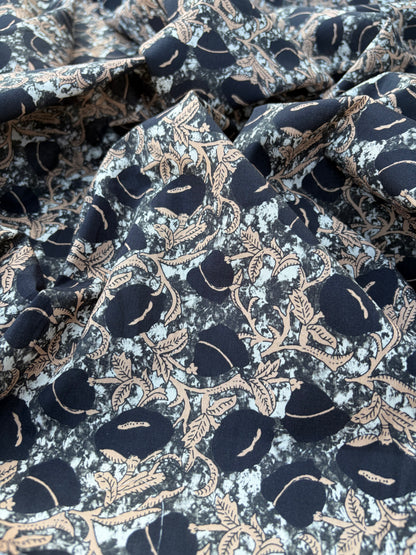 LAUREN 022 black/camel print poplin stretch