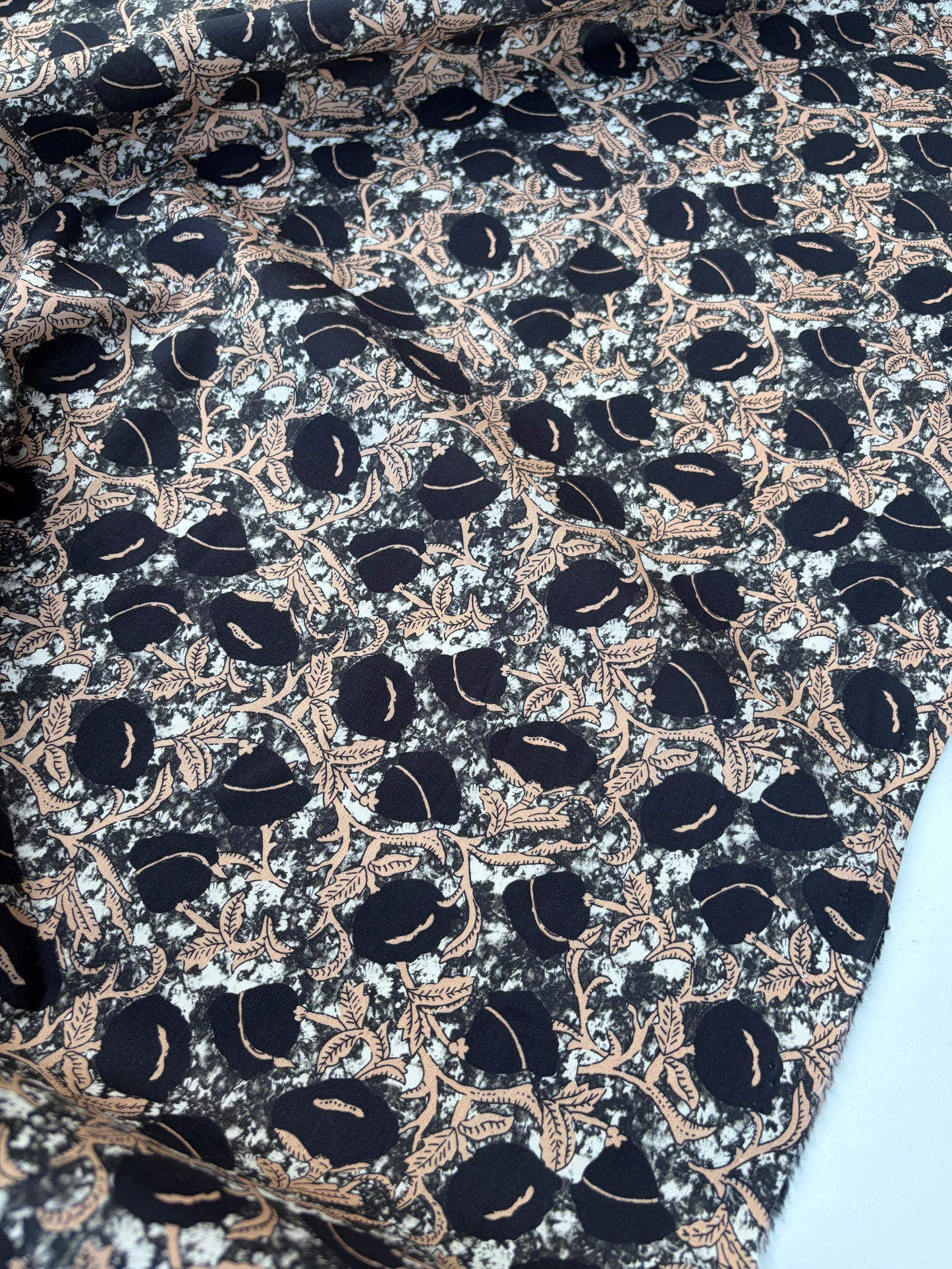 LAUREN 022 black/camel print poplin stretch