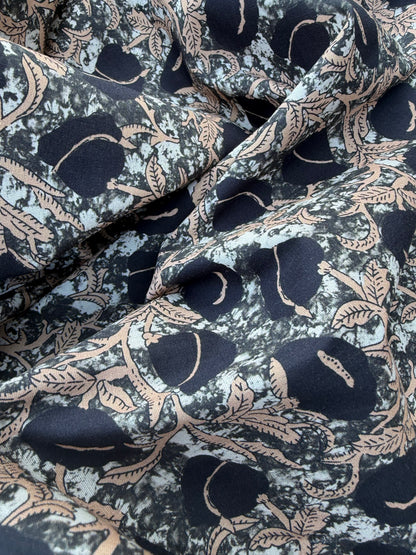 LAUREN 022 black/camel print poplin stretch