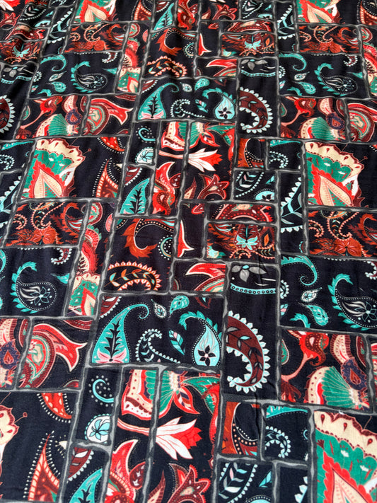 ERICA 025 viscose fibrane patchwork print