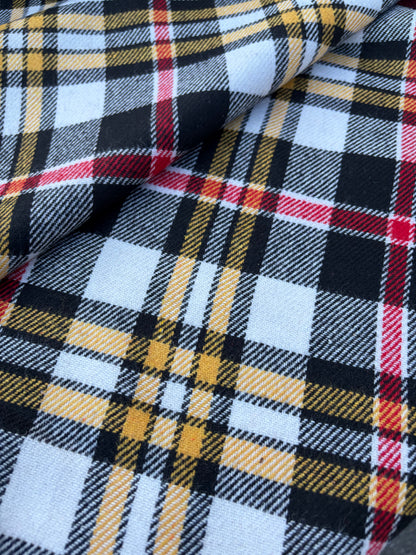 LAUREN 025 red/yellow/black  checkered wool flannel