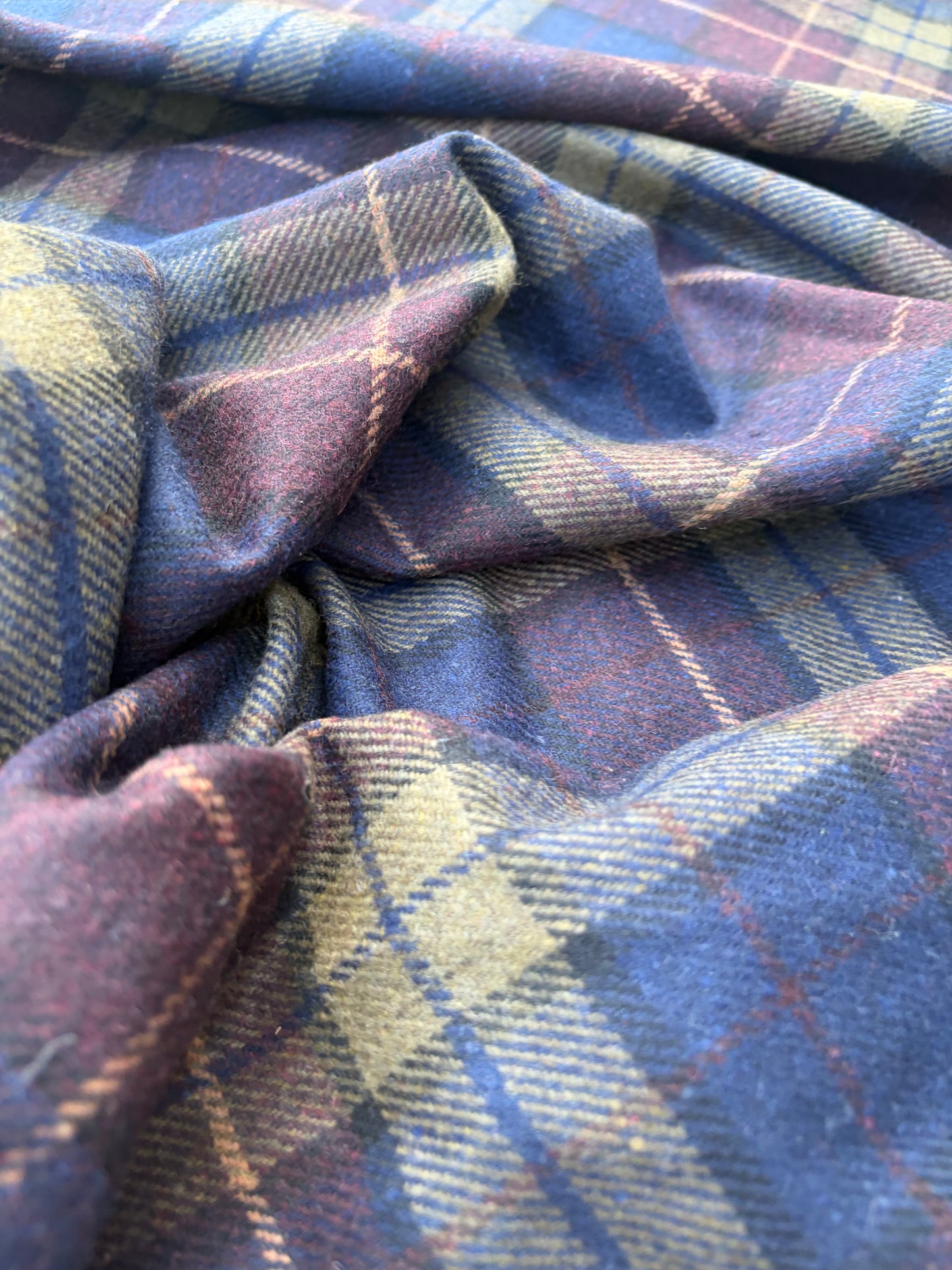 LAUREN 026 khaky/navy checkered wool flannel