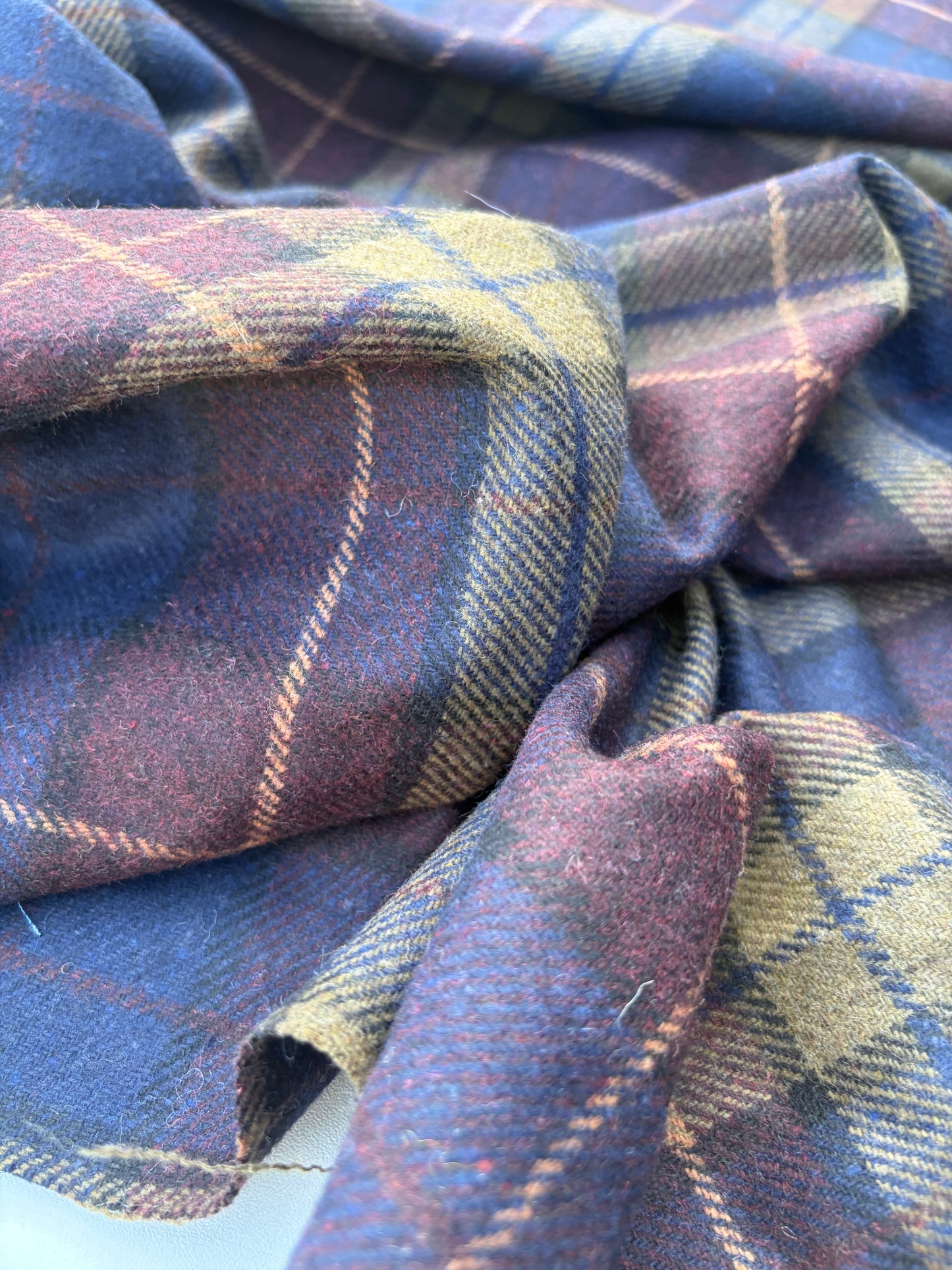 LAUREN 026 khaky/navy checkered wool flannel
