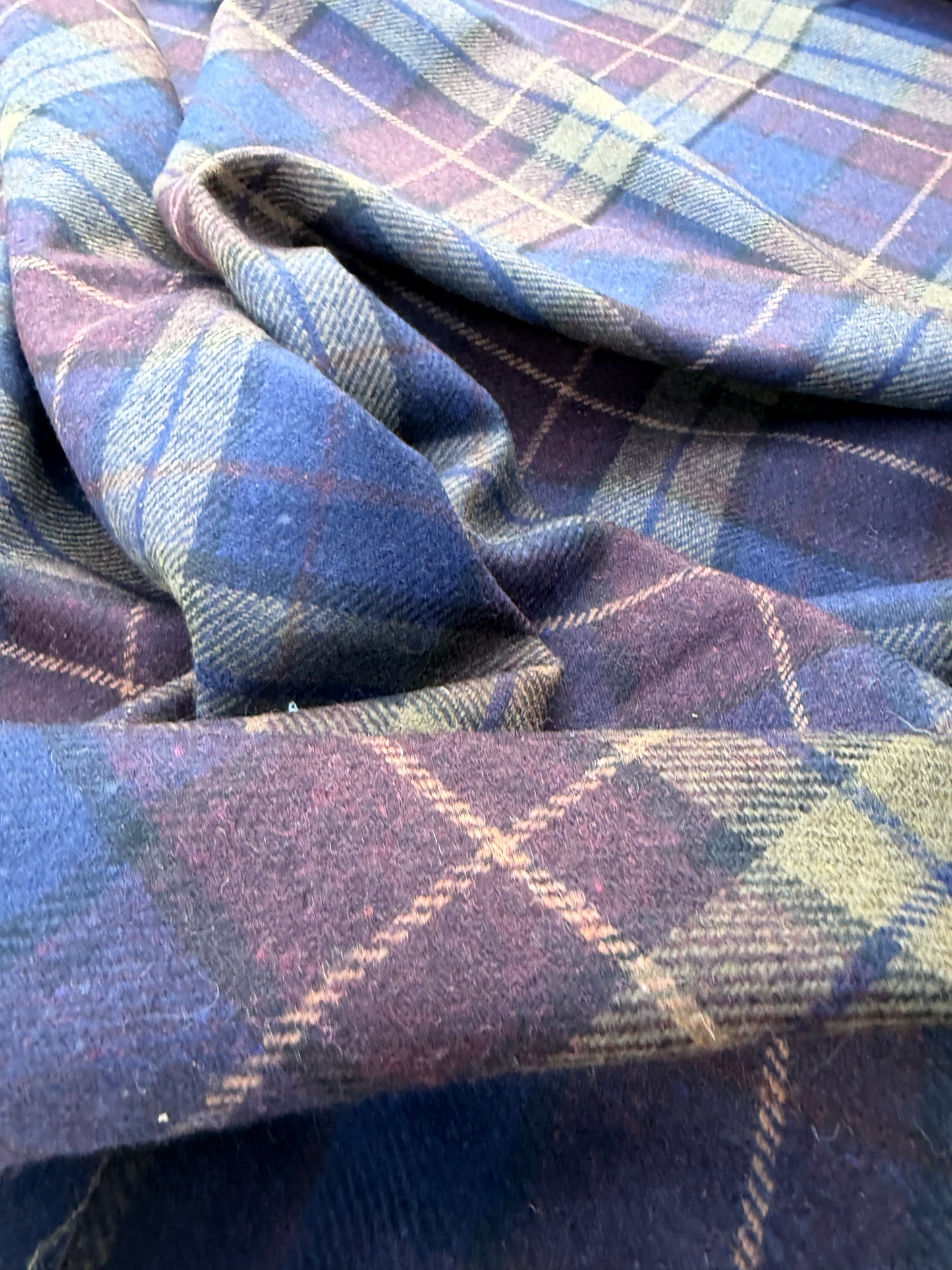 LAUREN 026 khaky/navy checkered wool flannel