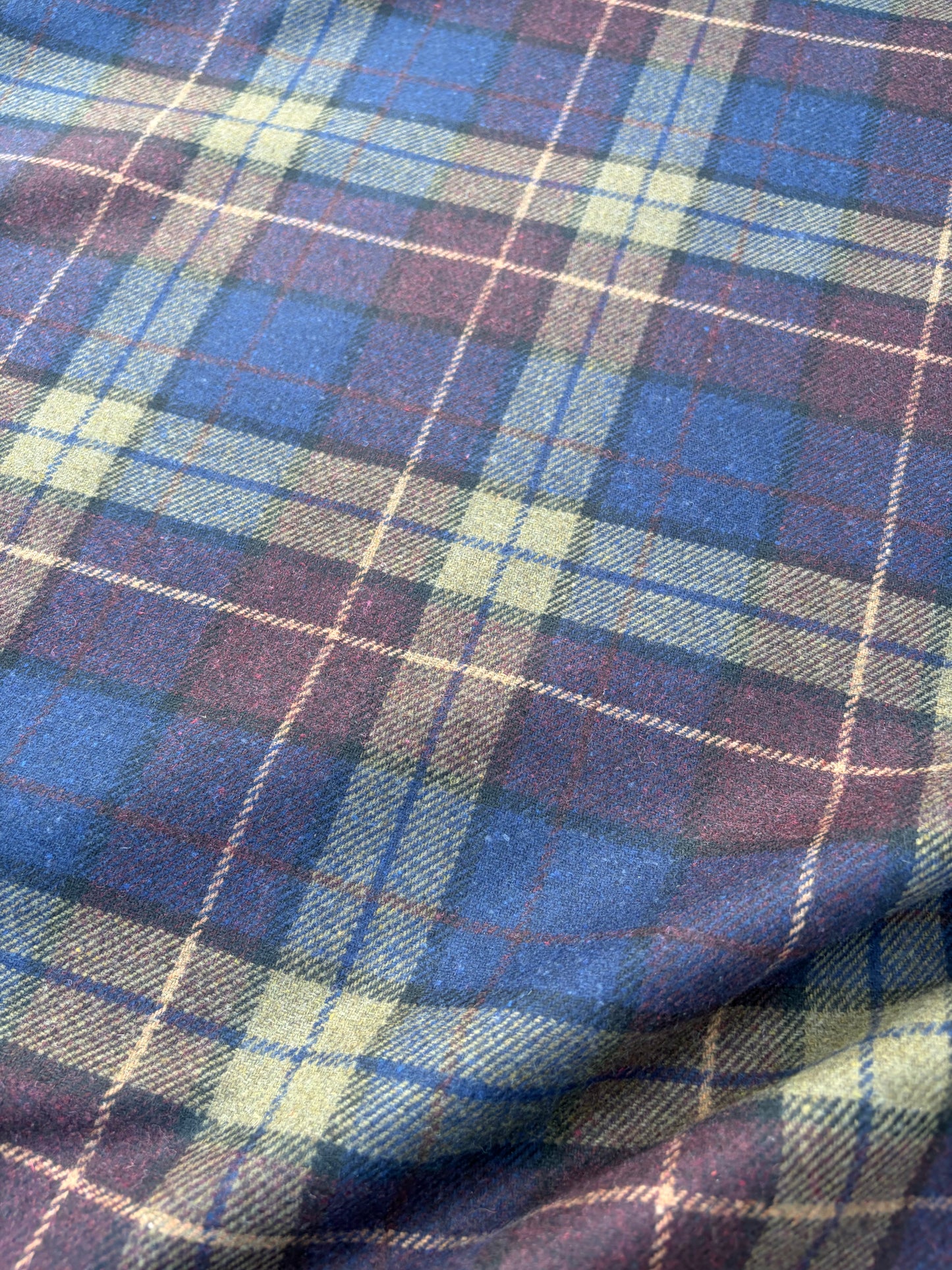 LAUREN 026 khaky/navy checkered wool flannel