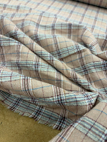 XENA 026 colourwoven cotton seersucker check