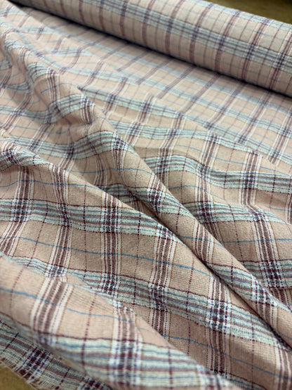 XENA 026 colourwoven cotton seersucker check
