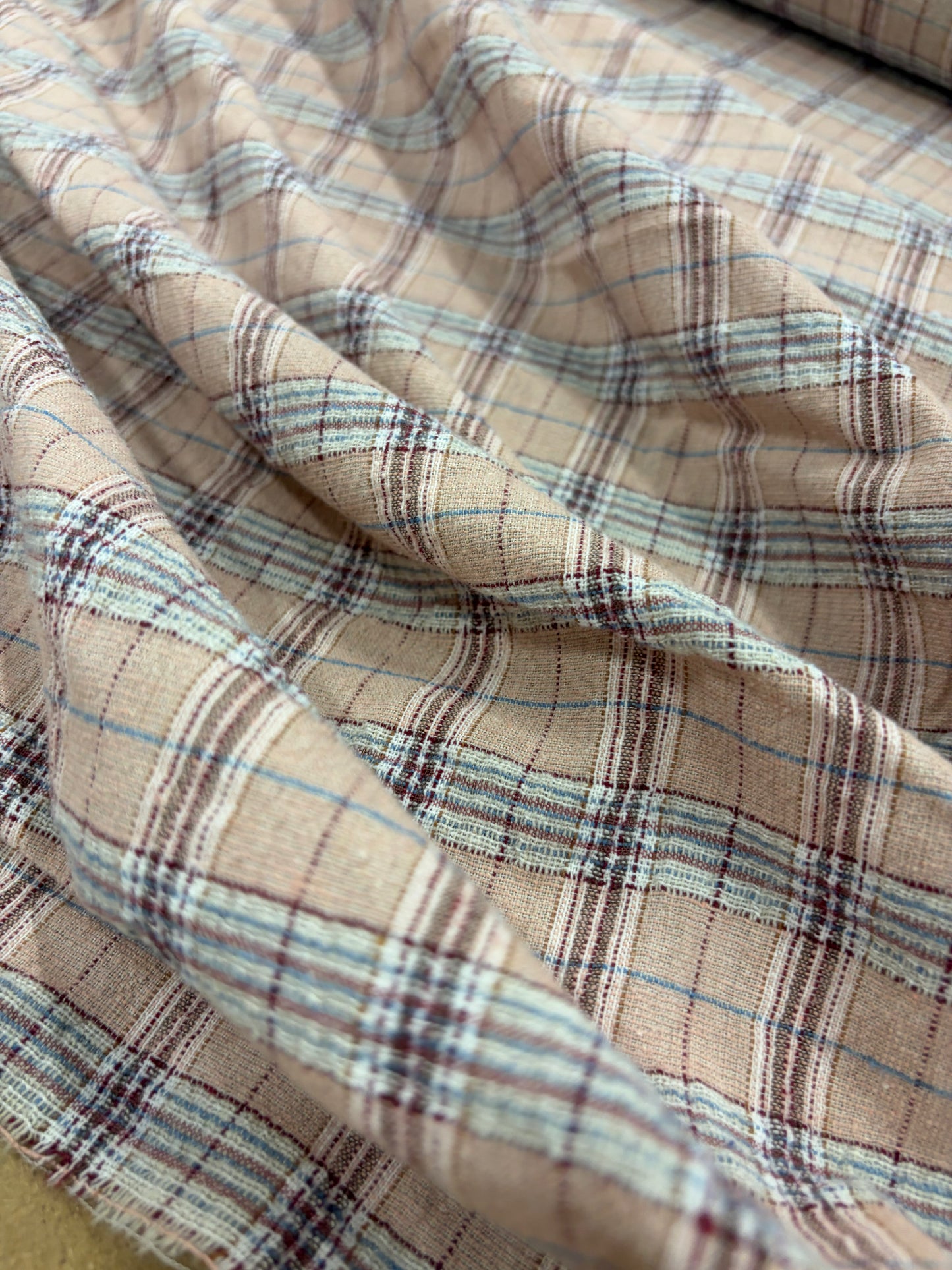 XENA 026 colourwoven cotton seersucker check