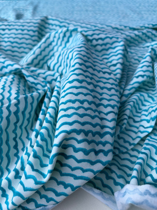 ERICA 029 jersey viscose turquoise waves