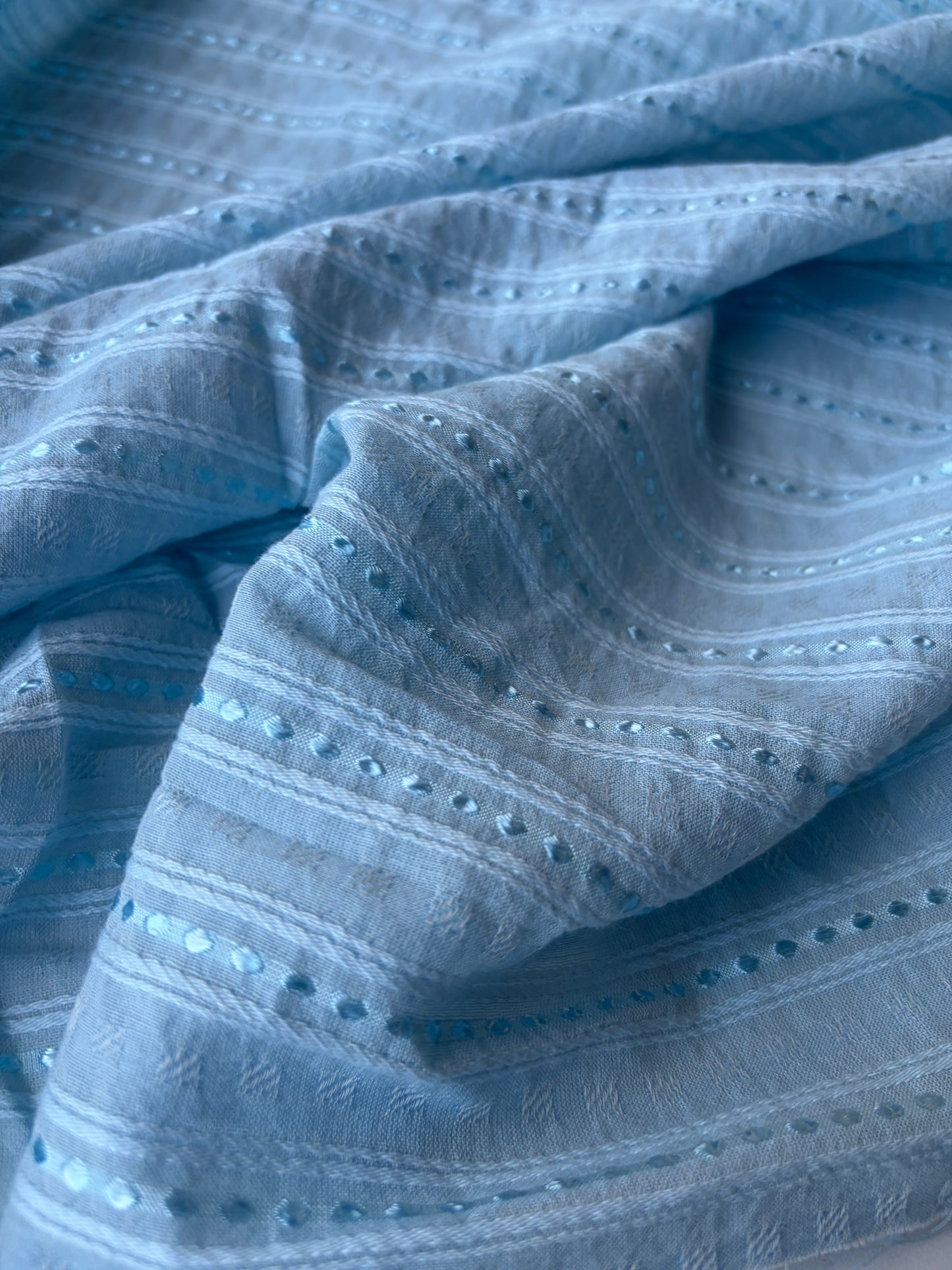 MIA 001 light blue viscose voile stripes