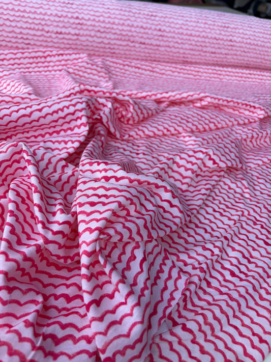 ERICA 030 jersey viscose pink waves