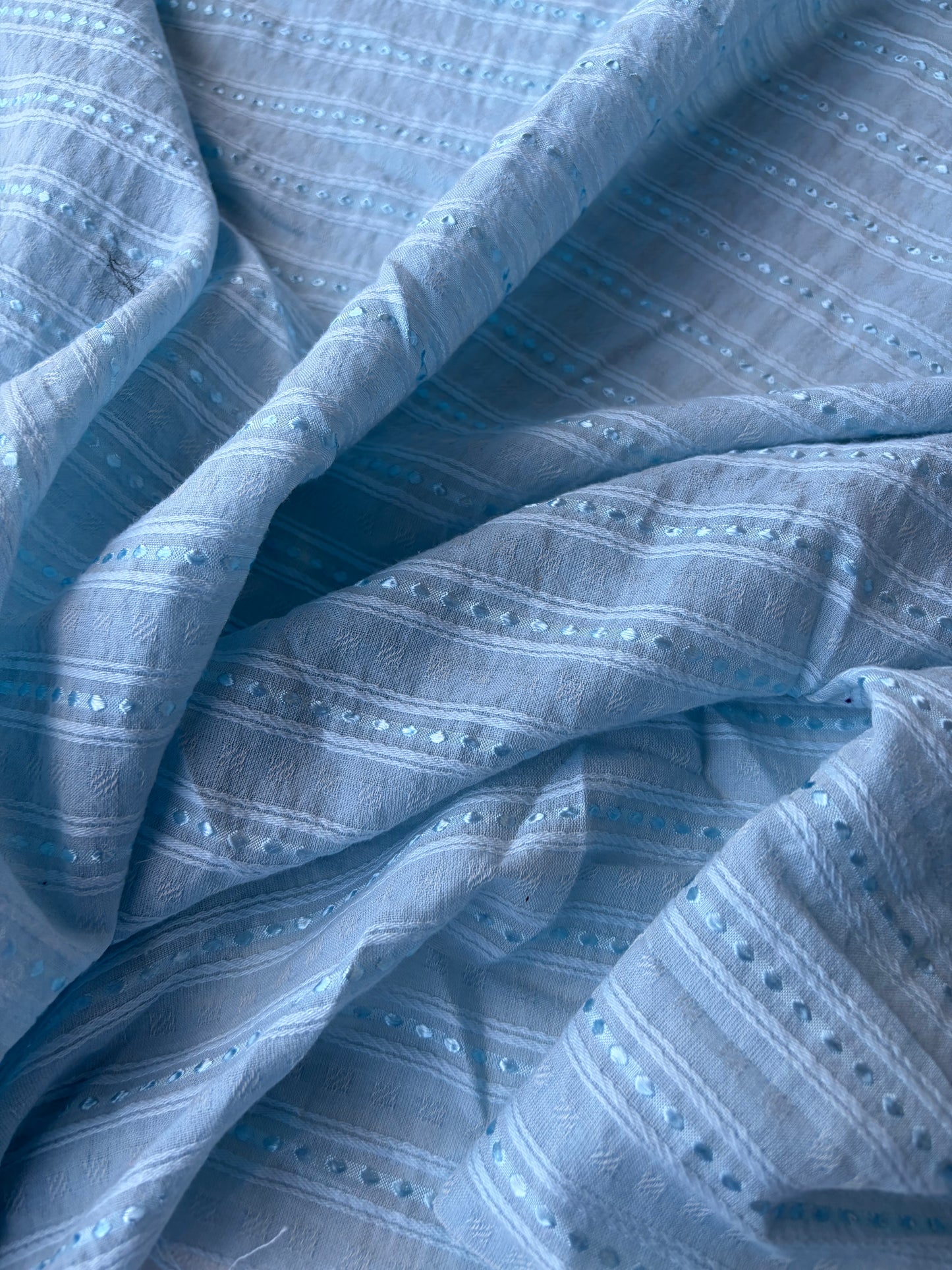 MIA 001 light blue viscose voile stripes