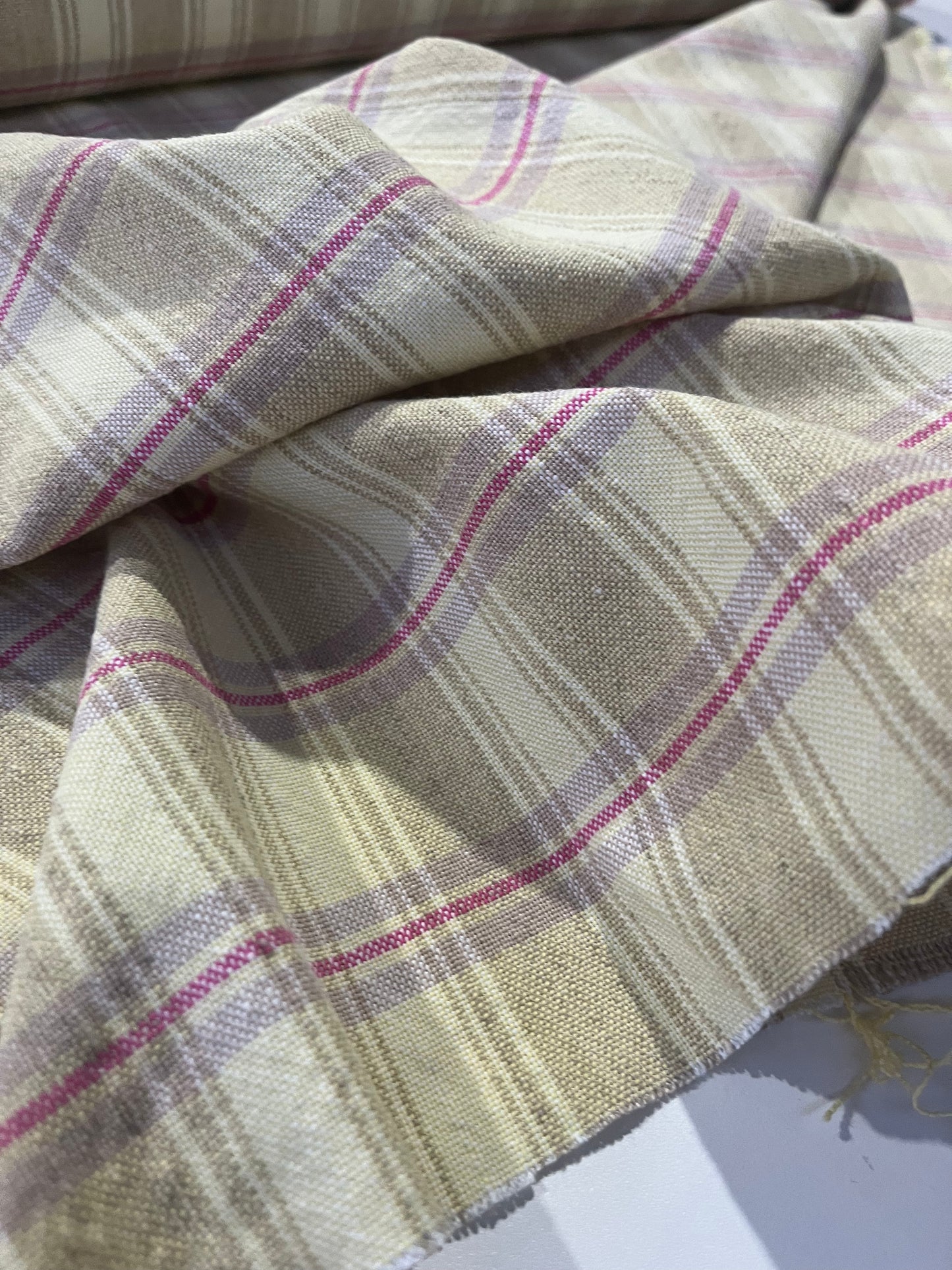 STEF 043 cotton linen stretch check