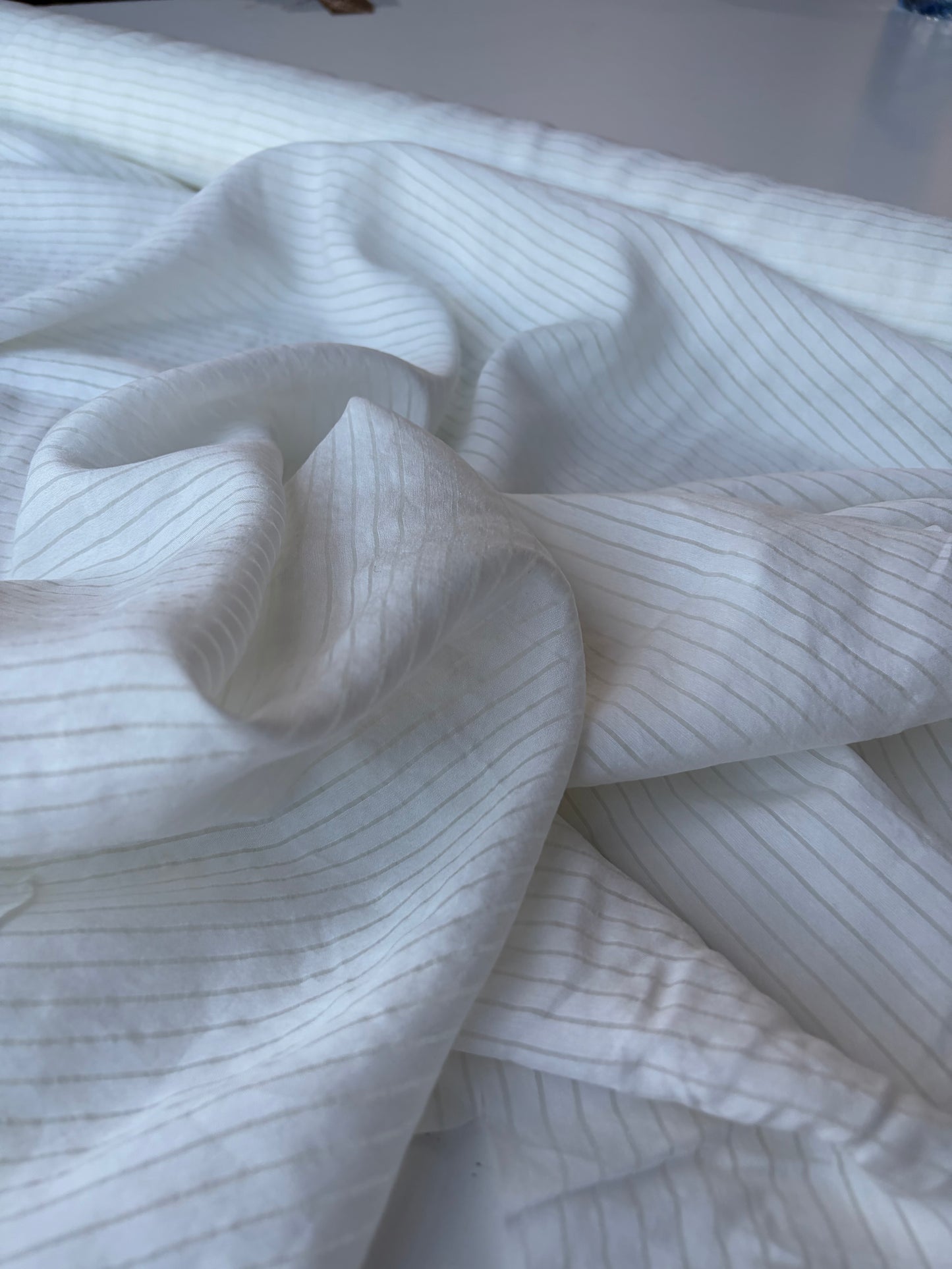 MIA 004 white viscose voile stripes