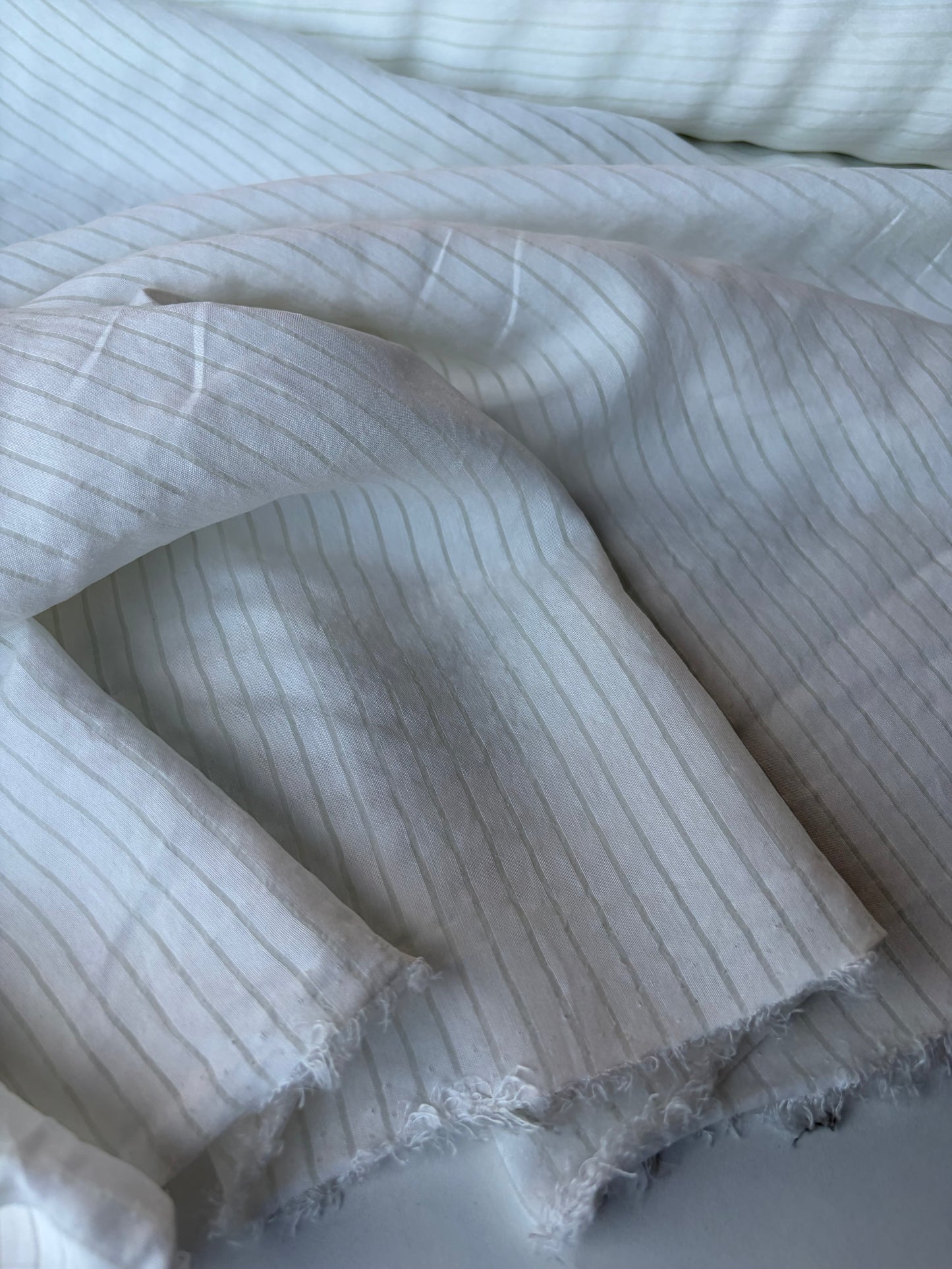 MIA 004 white viscose voile stripes