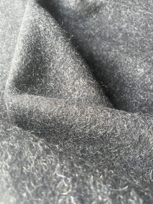 ROSALIE 029 Wool mohair coat fabric anthracite grey