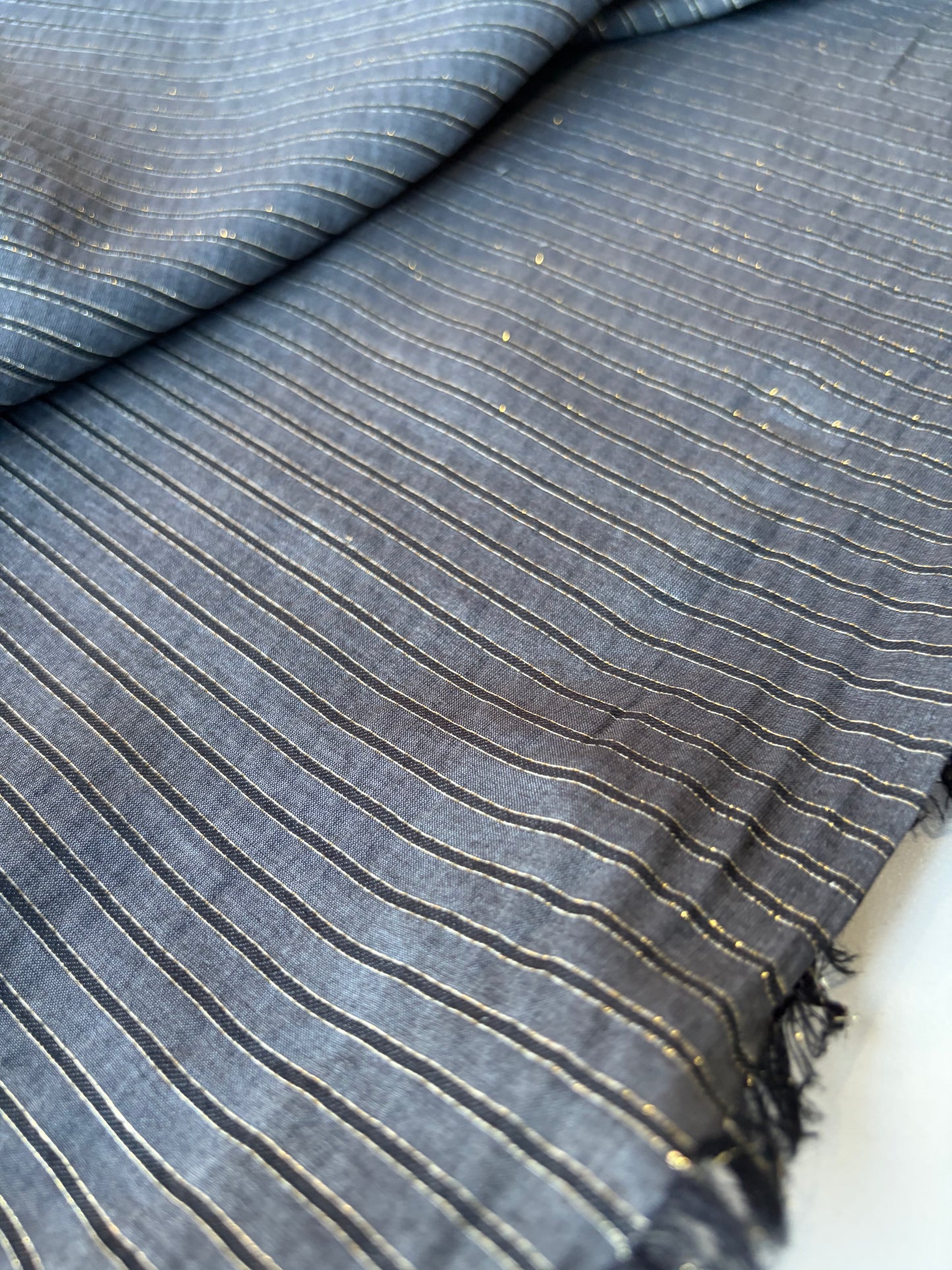 MIA 008 black/gold viscose/silk stripes
