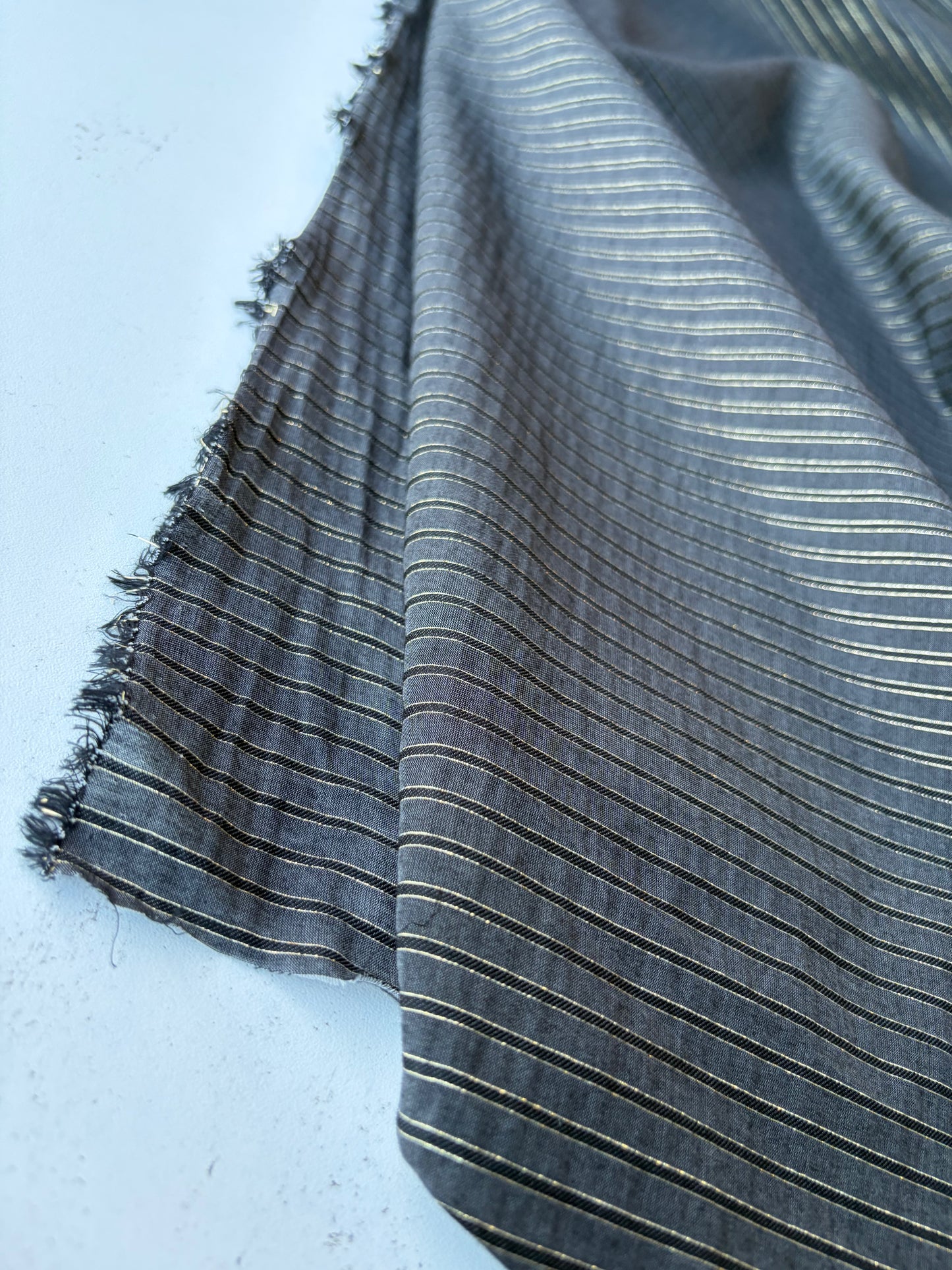 MIA 008 black/gold viscose/silk stripes