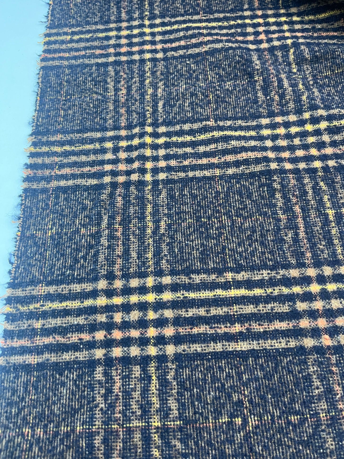 GINA 003 heavy wool check black/brown/orange/yellow