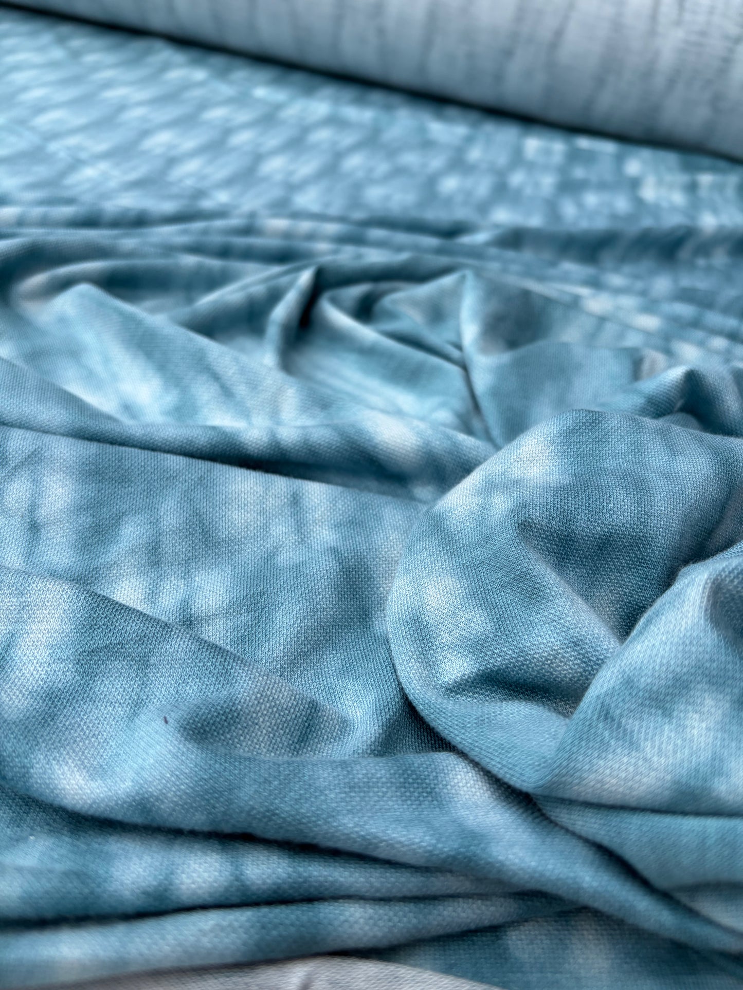 PC ERICA 043 shiny viscose jersey tie dye petrol