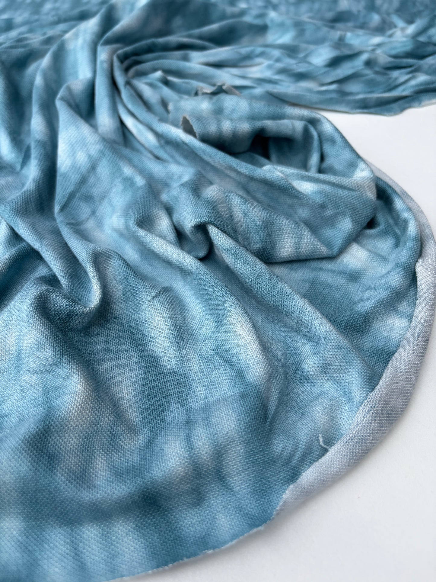 PC ERICA 043 shiny viscose jersey tie dye petrol