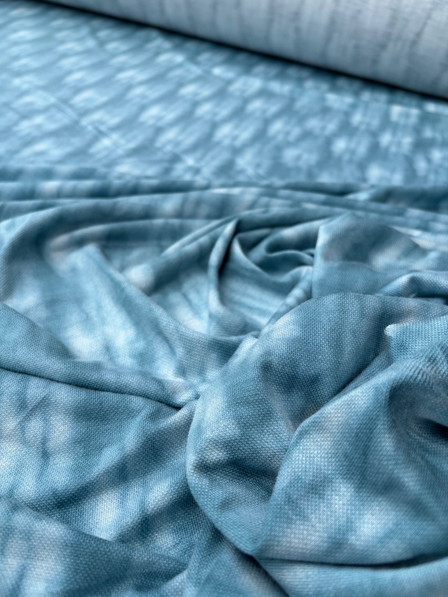 PC ERICA 043 shiny viscose jersey tie dye petrol