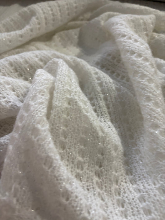 ERICA 044 fantasy knit with mohair and lurex white