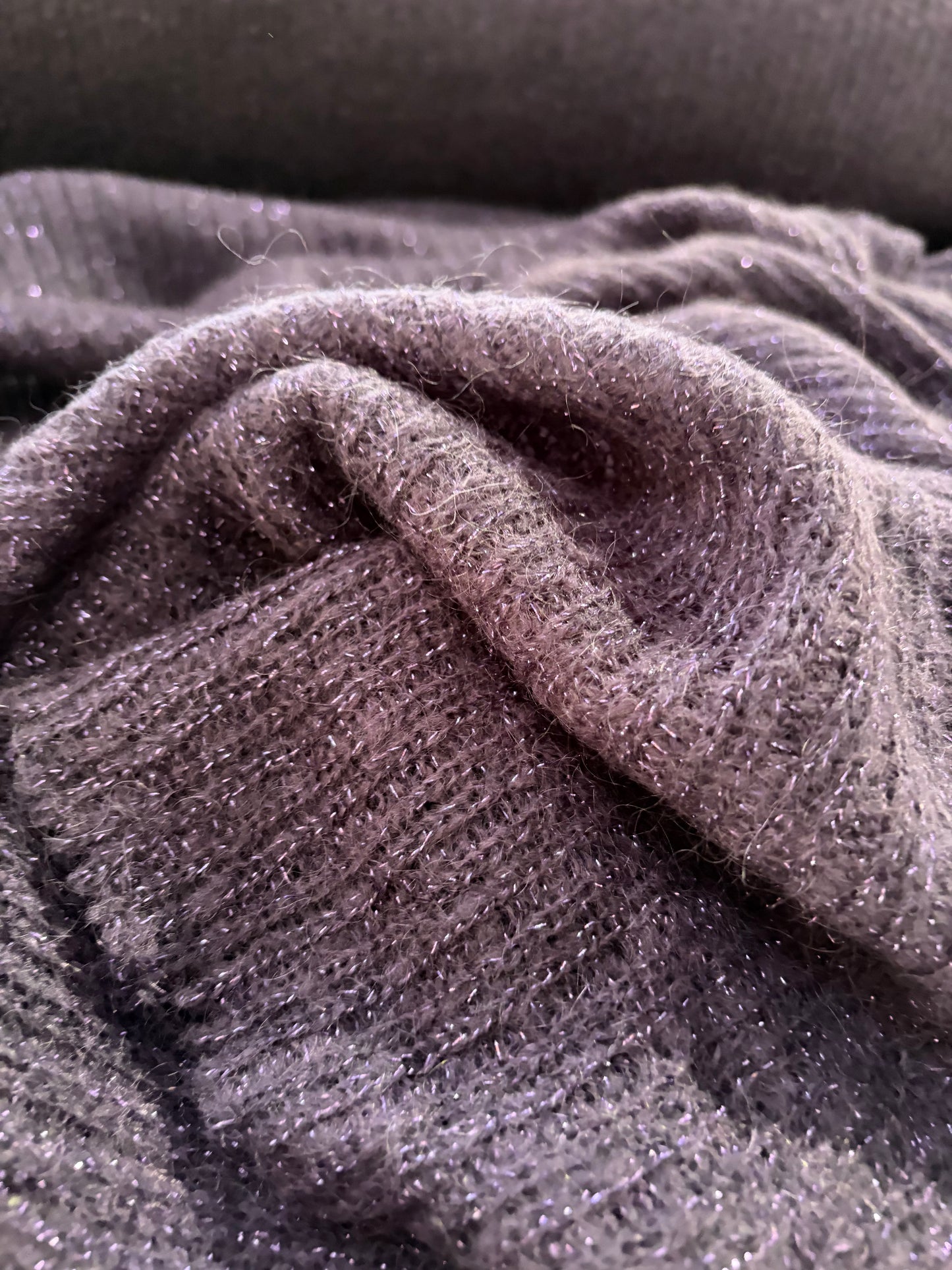 ERICA 045 fantasy knit with mohair and lurex plum
