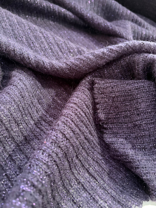 ERICA 045 fantasy knit with mohair and lurex plum