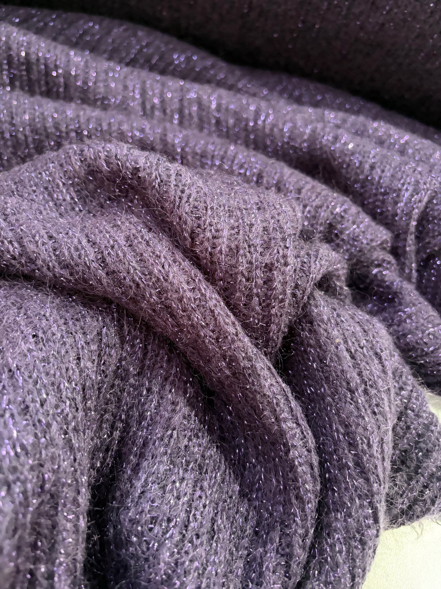 ERICA 045 fantasy knit with mohair and lurex plum