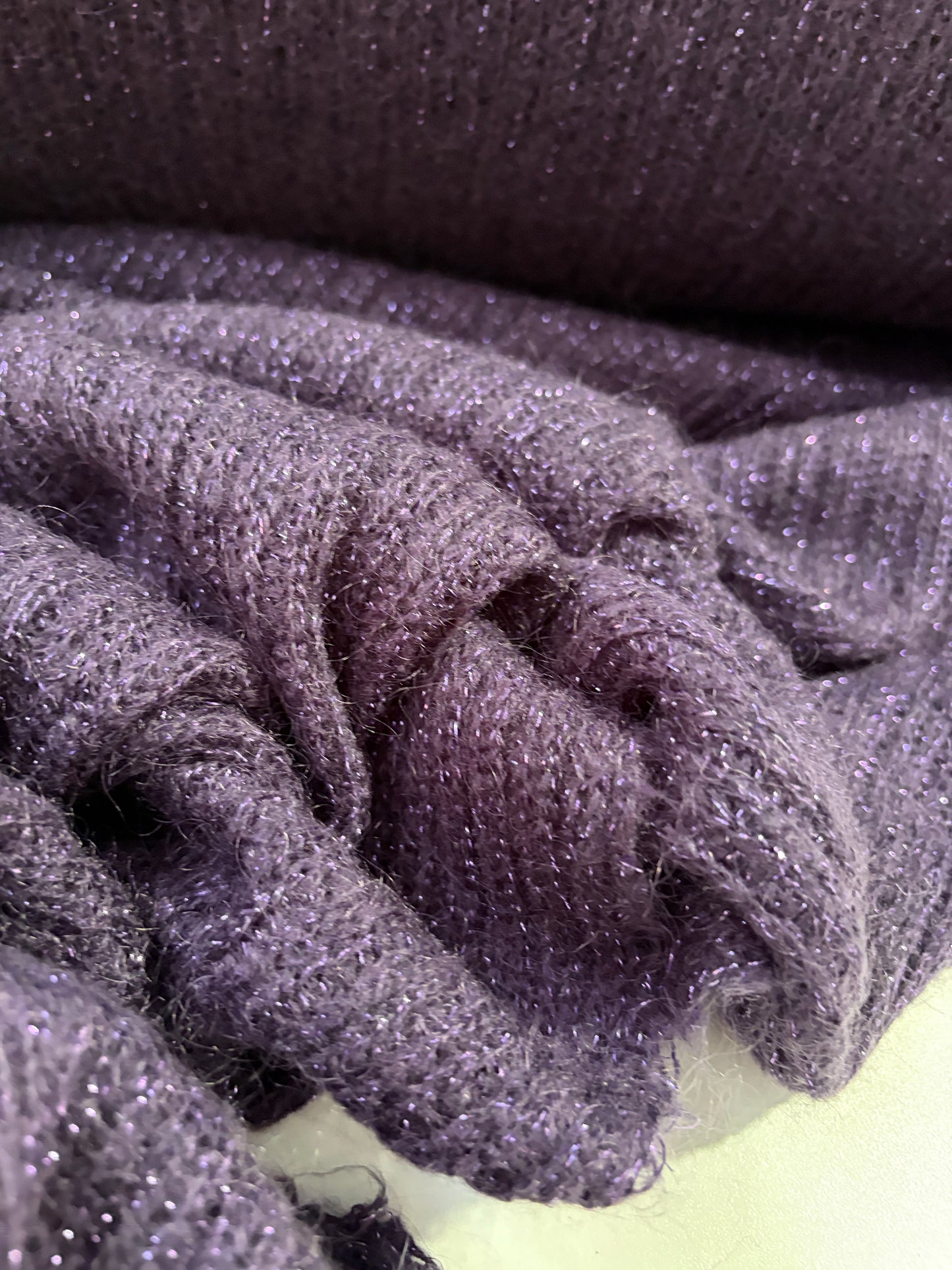 ERICA 045 fantasy knit with mohair and lurex plum