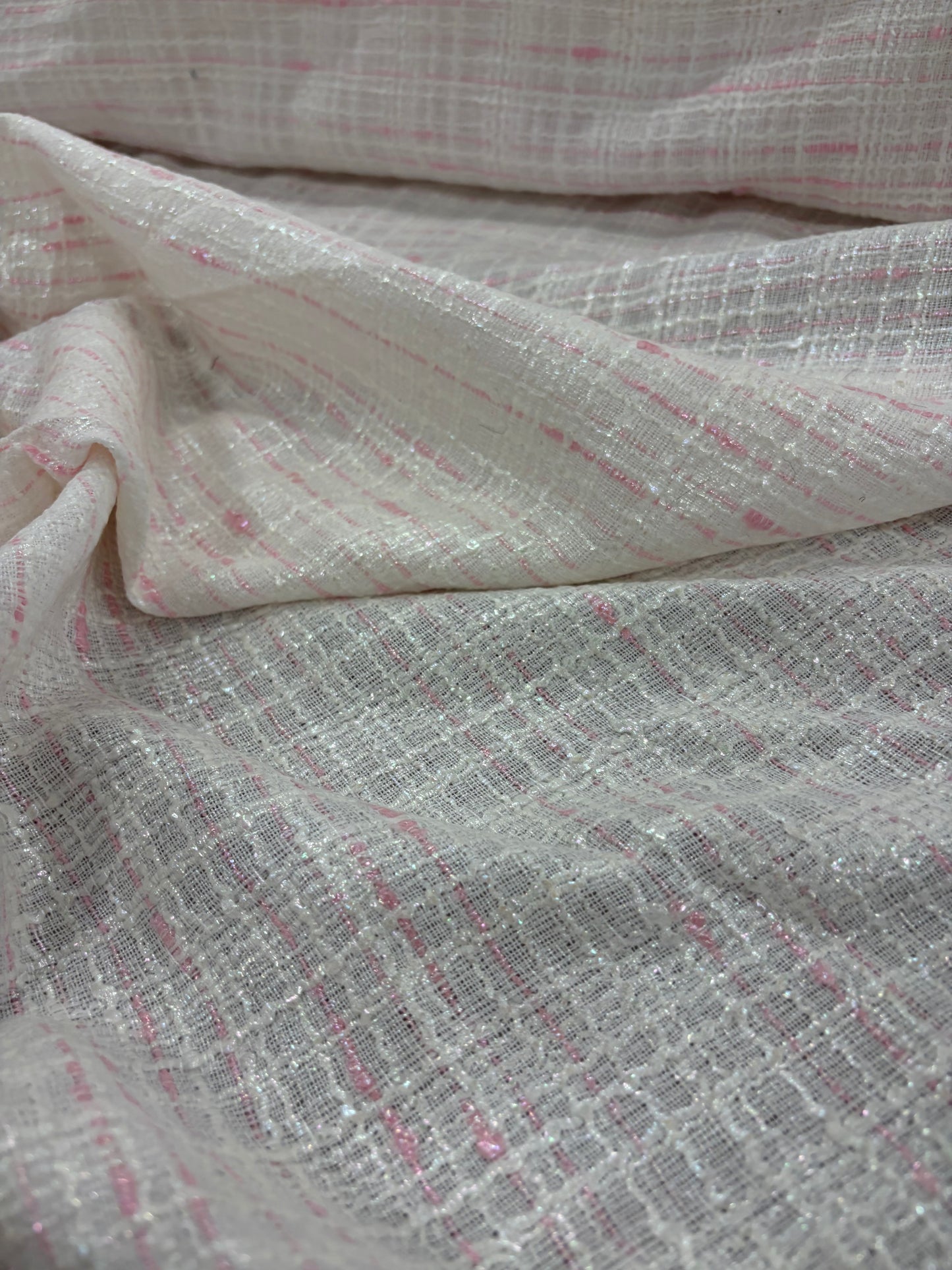 EDDY 011 shiny tweed white/pink