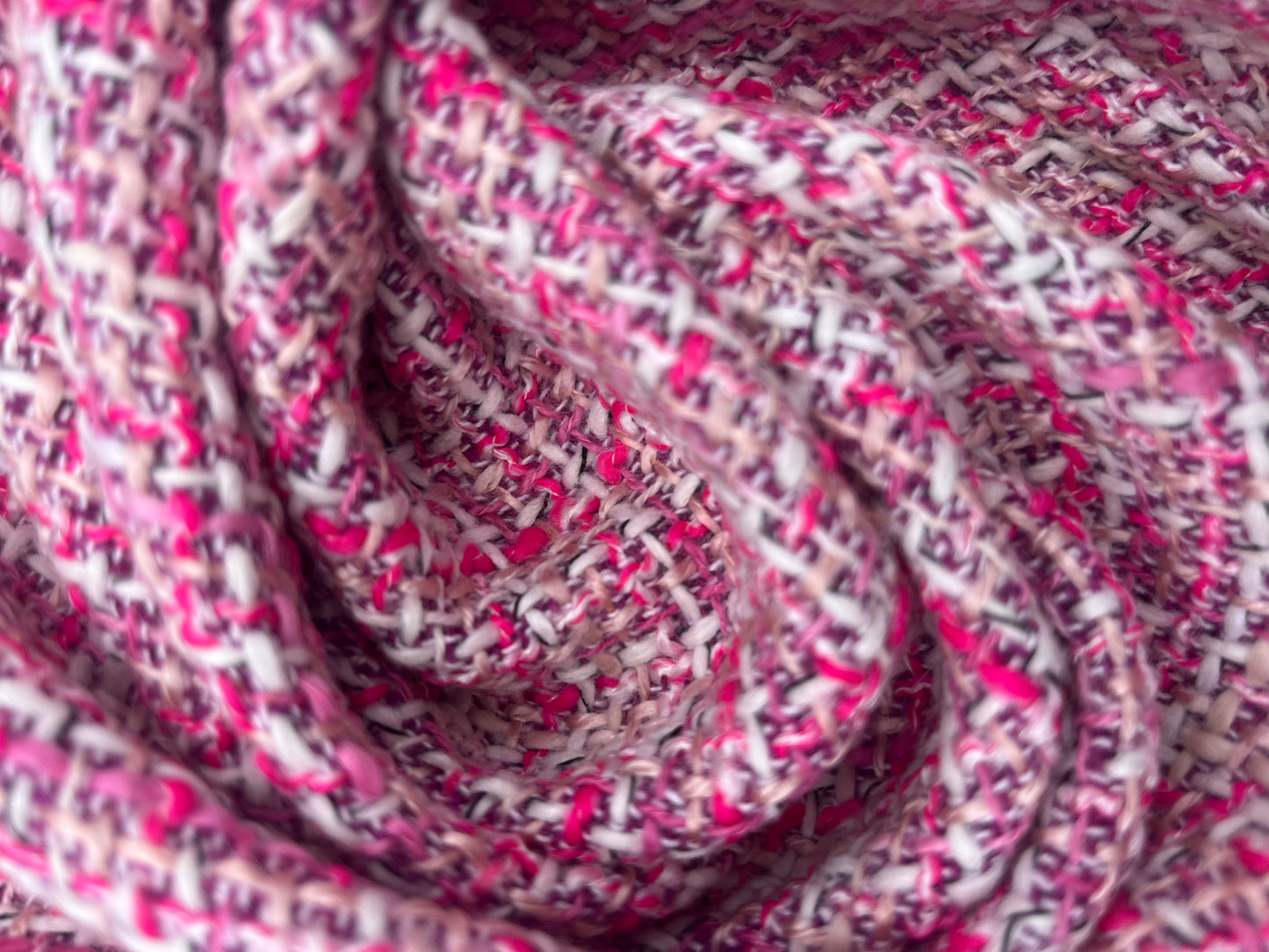 GINA 010 wool tweed Chanel style pink