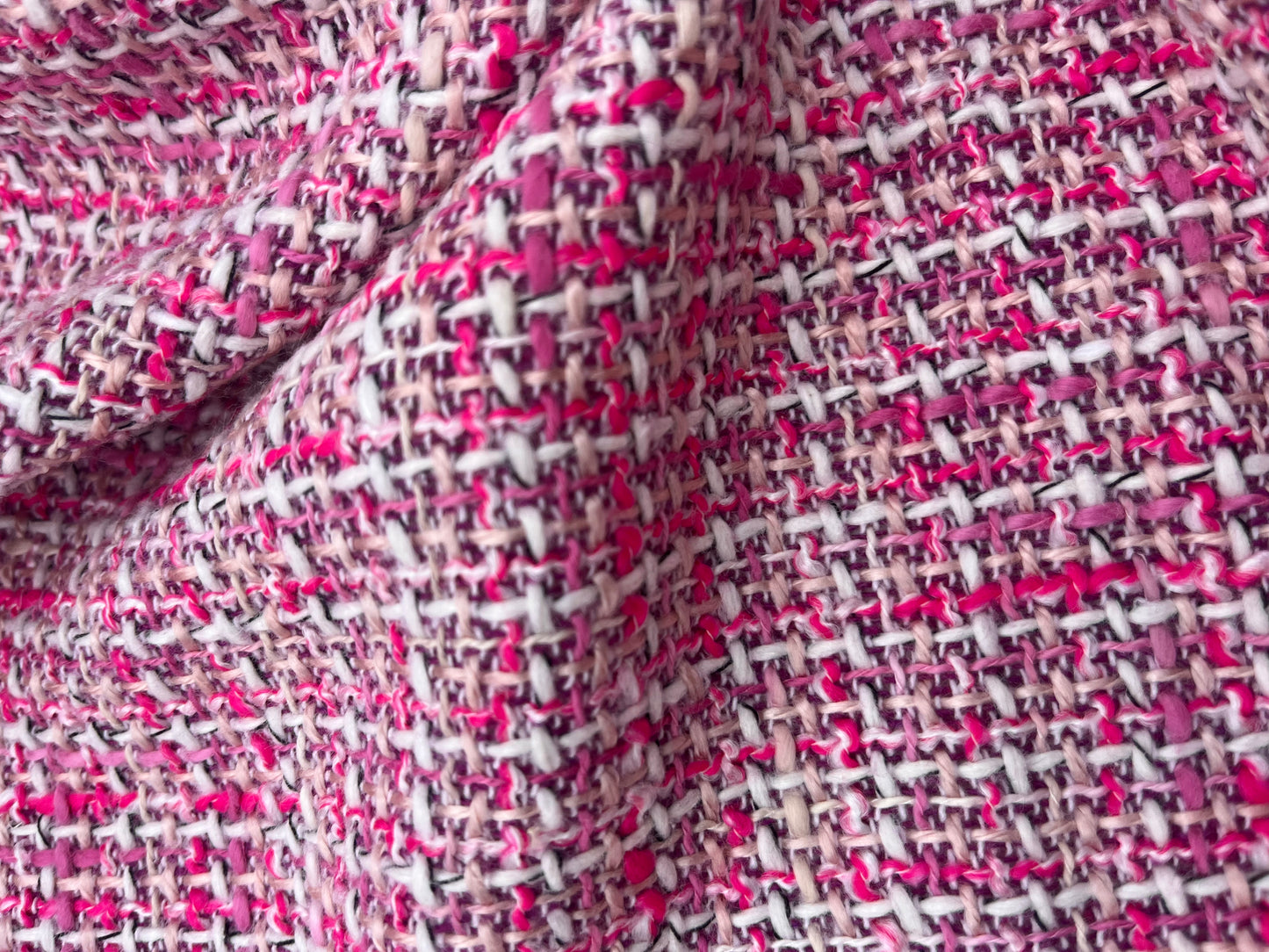 GINA 010 wool tweed Chanel style pink