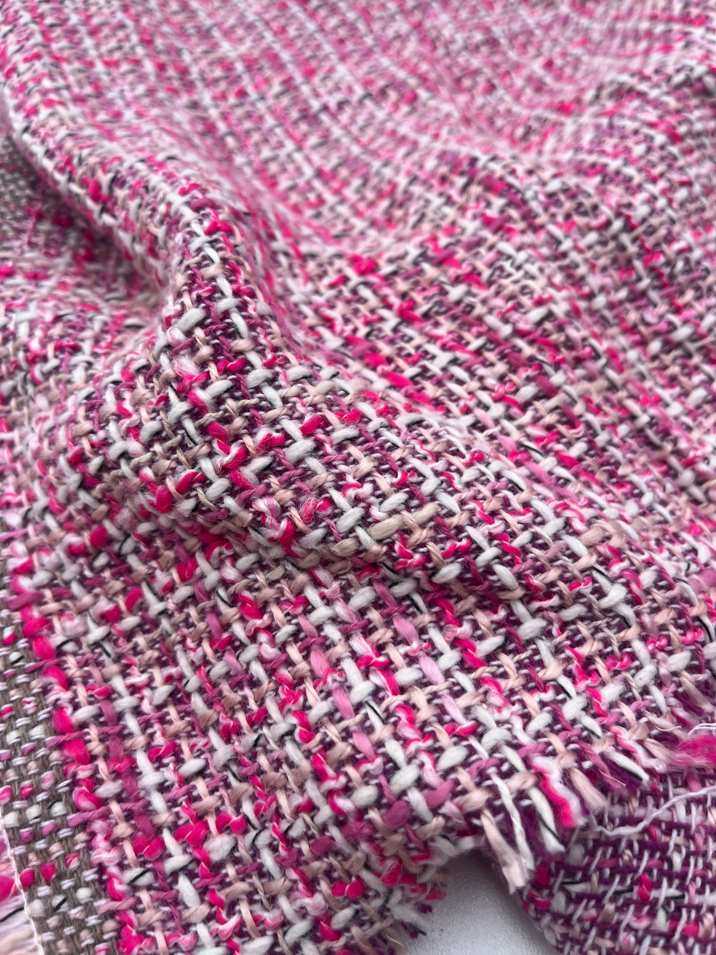 GINA 010 wool tweed Chanel style pink