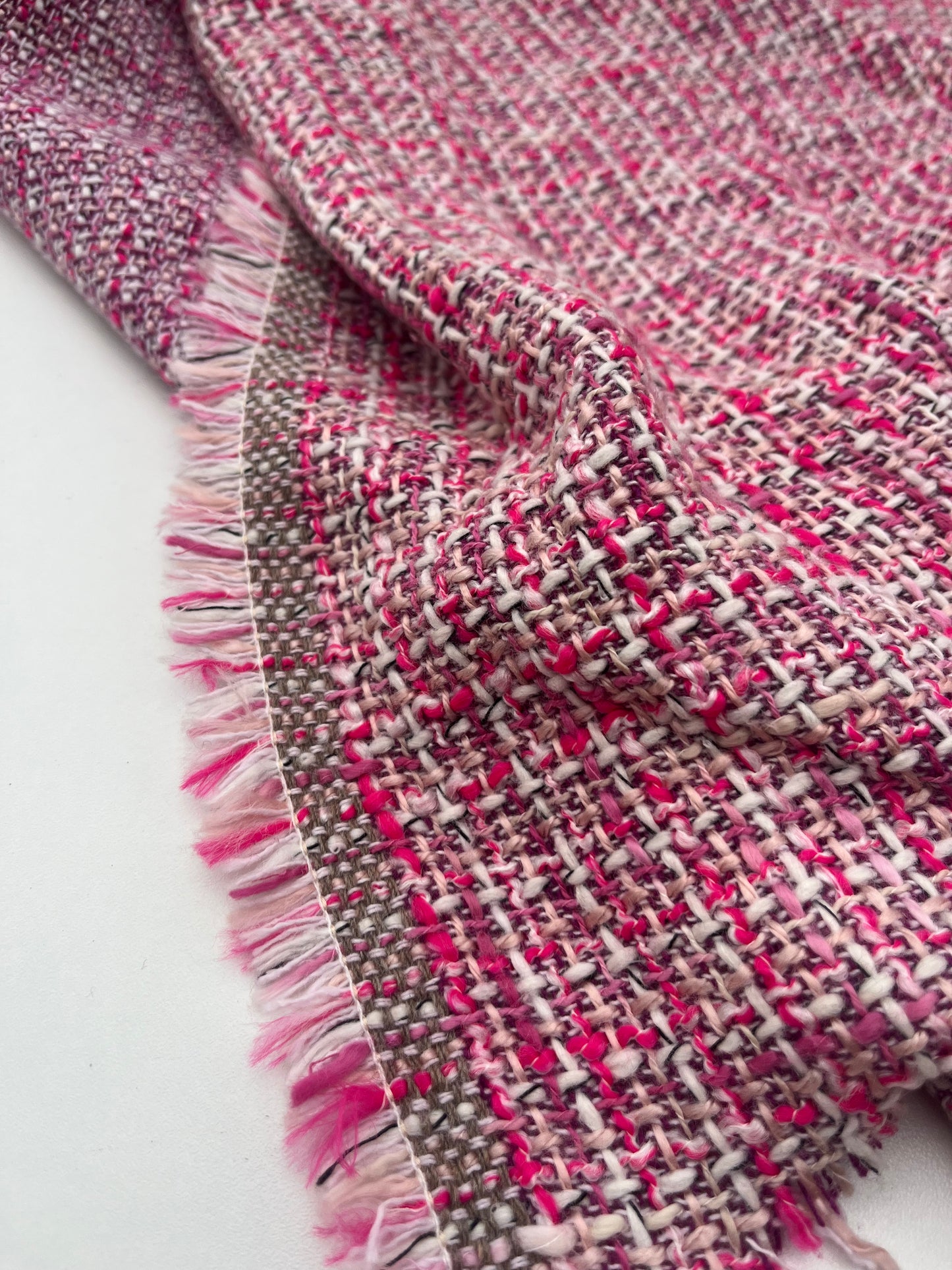 GINA 010 wool tweed Chanel style pink