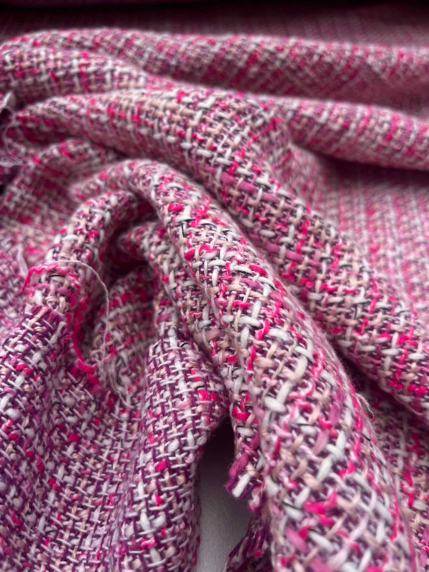 GINA 010 wool tweed Chanel style pink