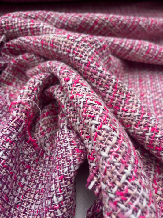 GINA 010 wool tweed Chanel style pink