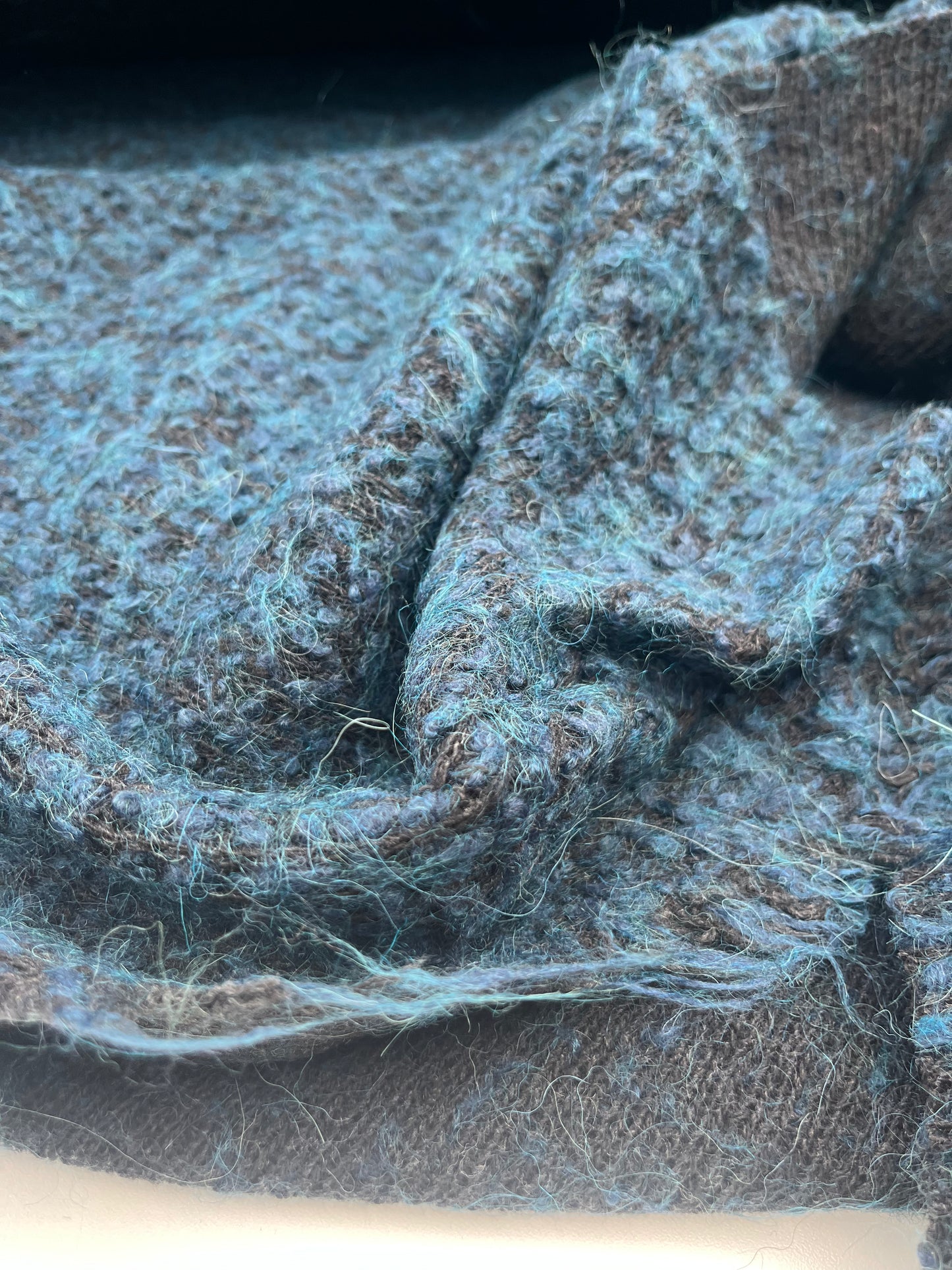 GINA 011 wool tweed indigo/black