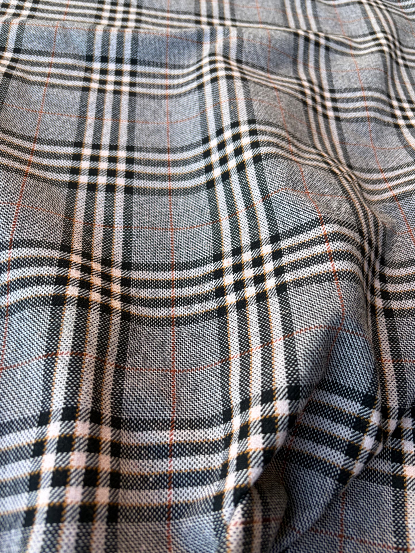 MIA 020 black/ecru/cognac checkered wool flannel