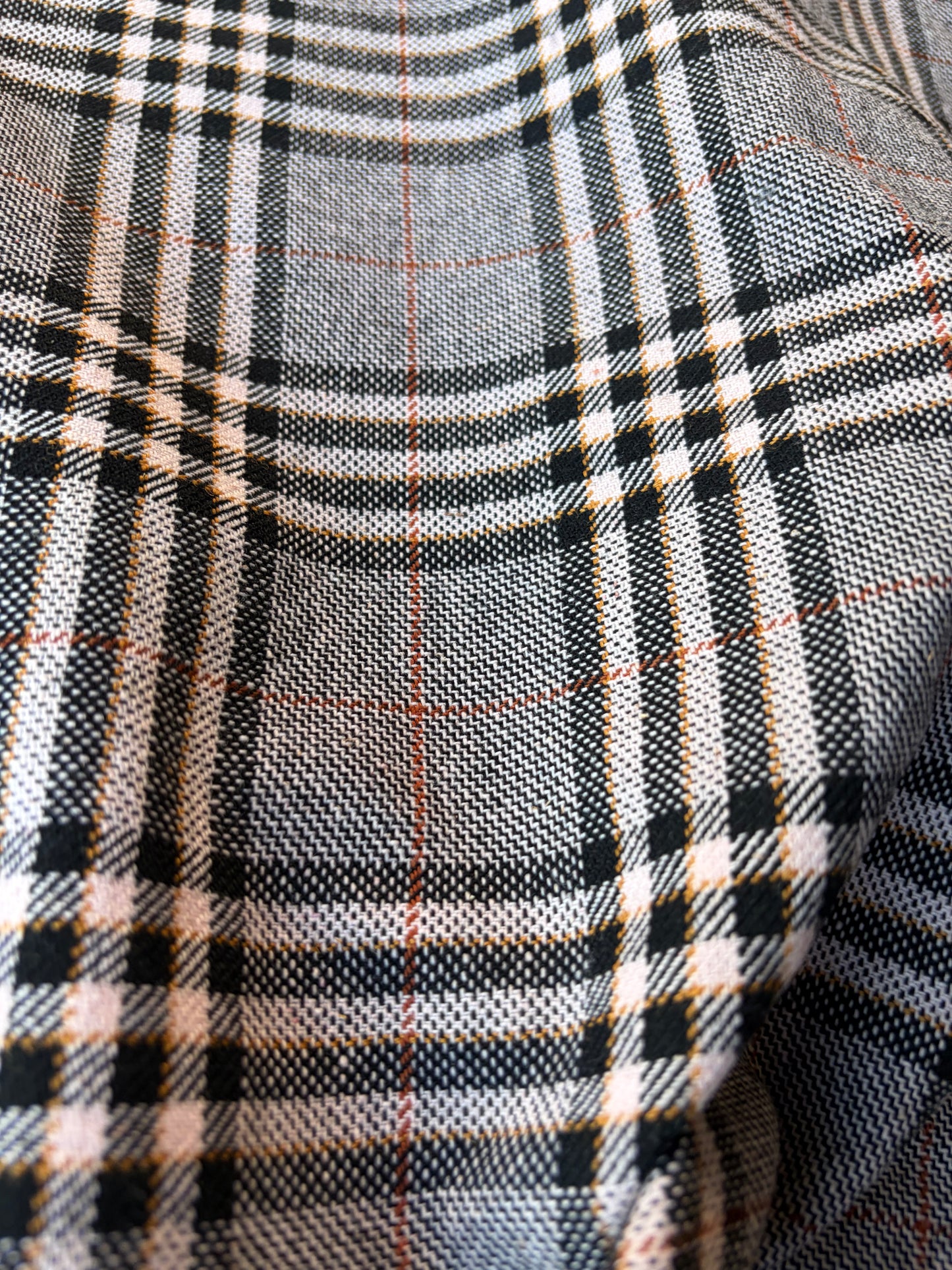 MIA 020 black/ecru/cognac checkered wool flannel