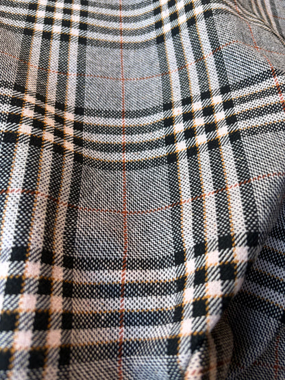 MIA 020 black/ecru/cognac checkered wool flannel