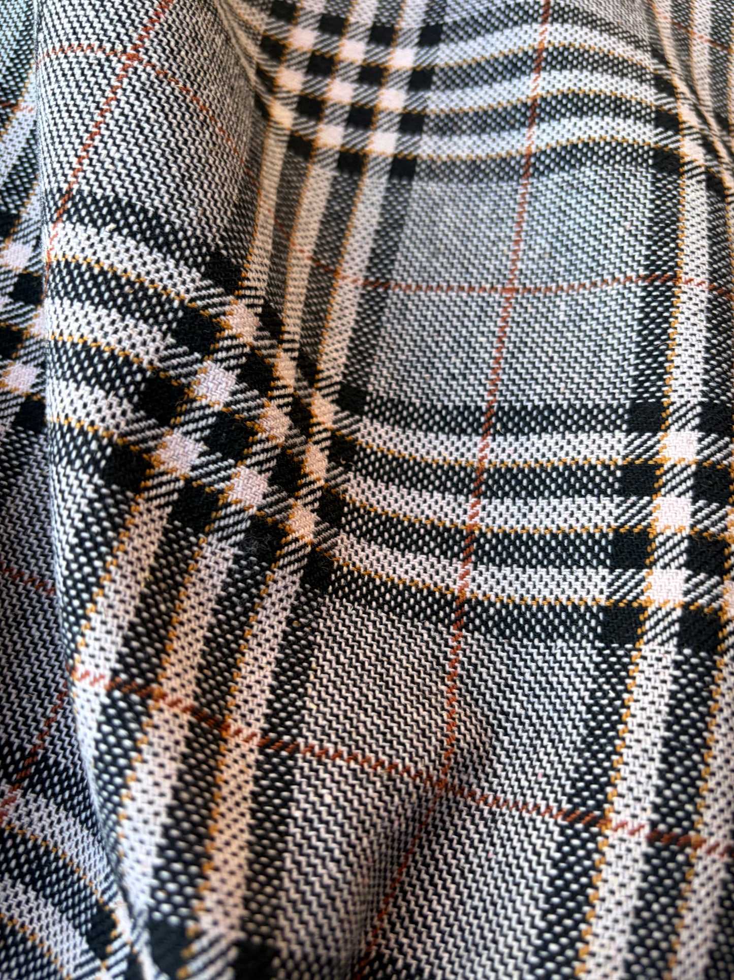 MIA 020 black/ecru/cognac checkered wool flannel