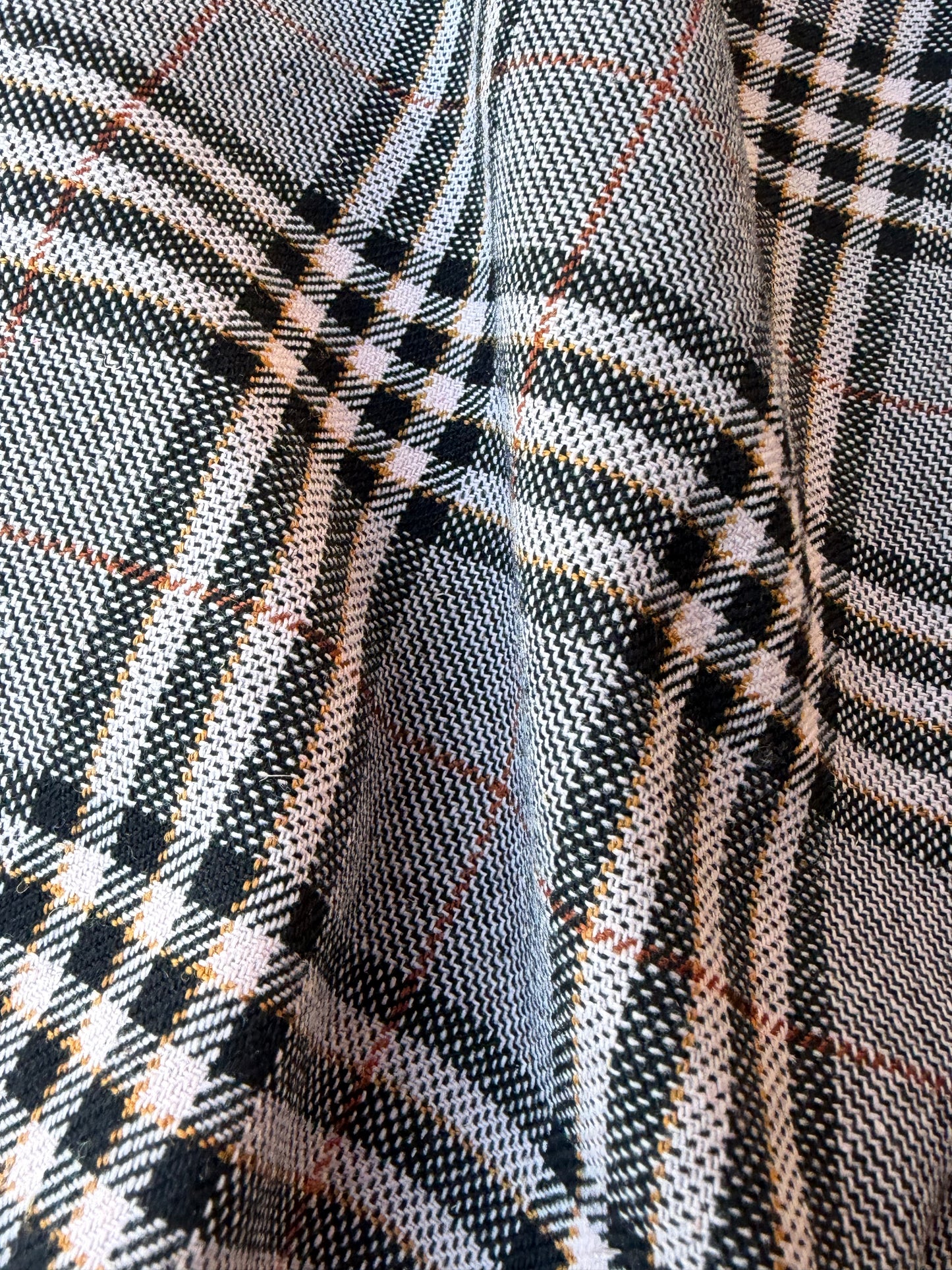 MIA 020 black/ecru/cognac checkered wool flannel