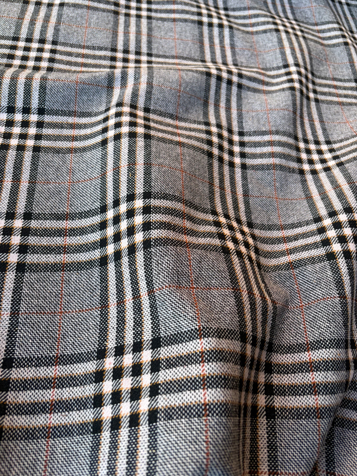 MIA 020 black/ecru/cognac checkered wool flannel